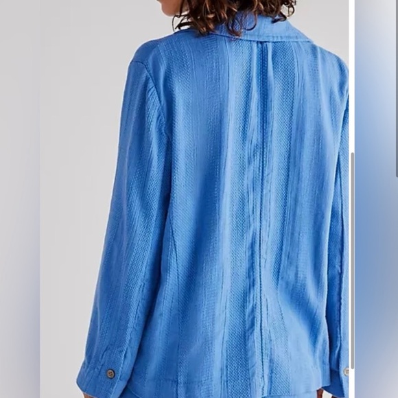 Free People Beach Lightweight Blue Blazer - Picture 2 of 3